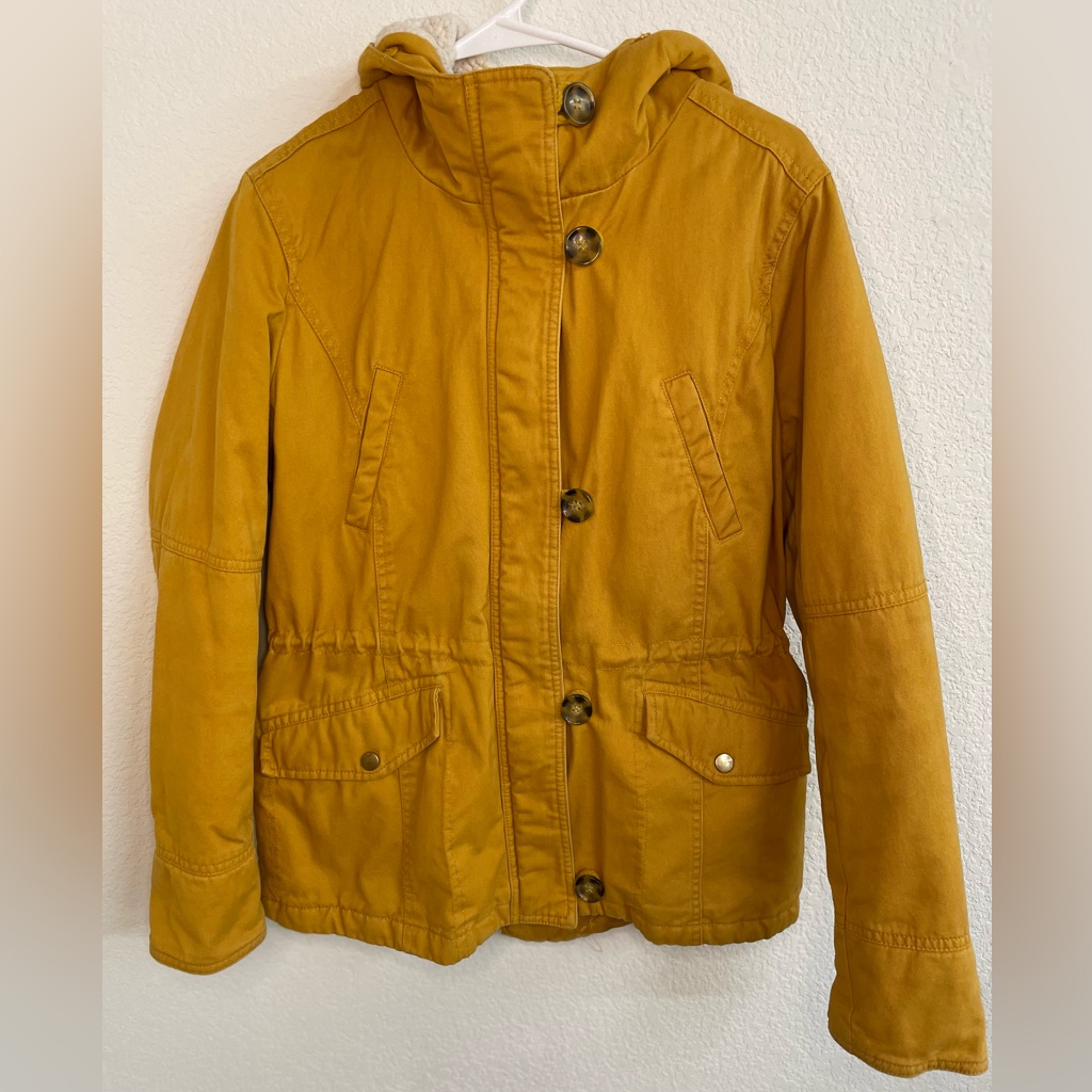Sebby Mustard Yellow Hooded Jacket - Size Large